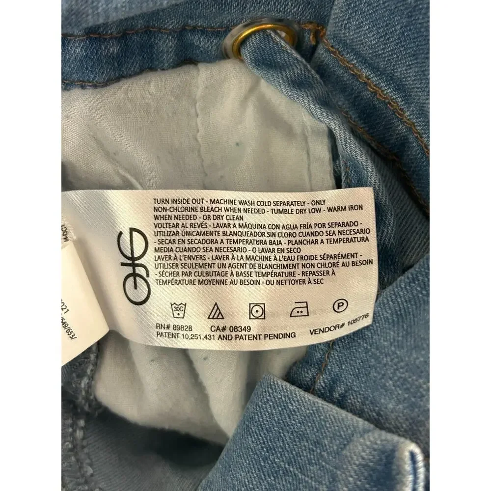 Anne Klein Women's Paperbag Denim Shorts Bethany Blue Size 16 NWT $60‎